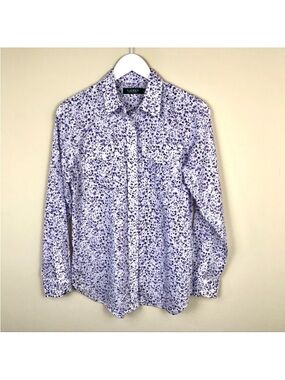Lauren Ralph Lauren Purple Floral Button-Down Shirt